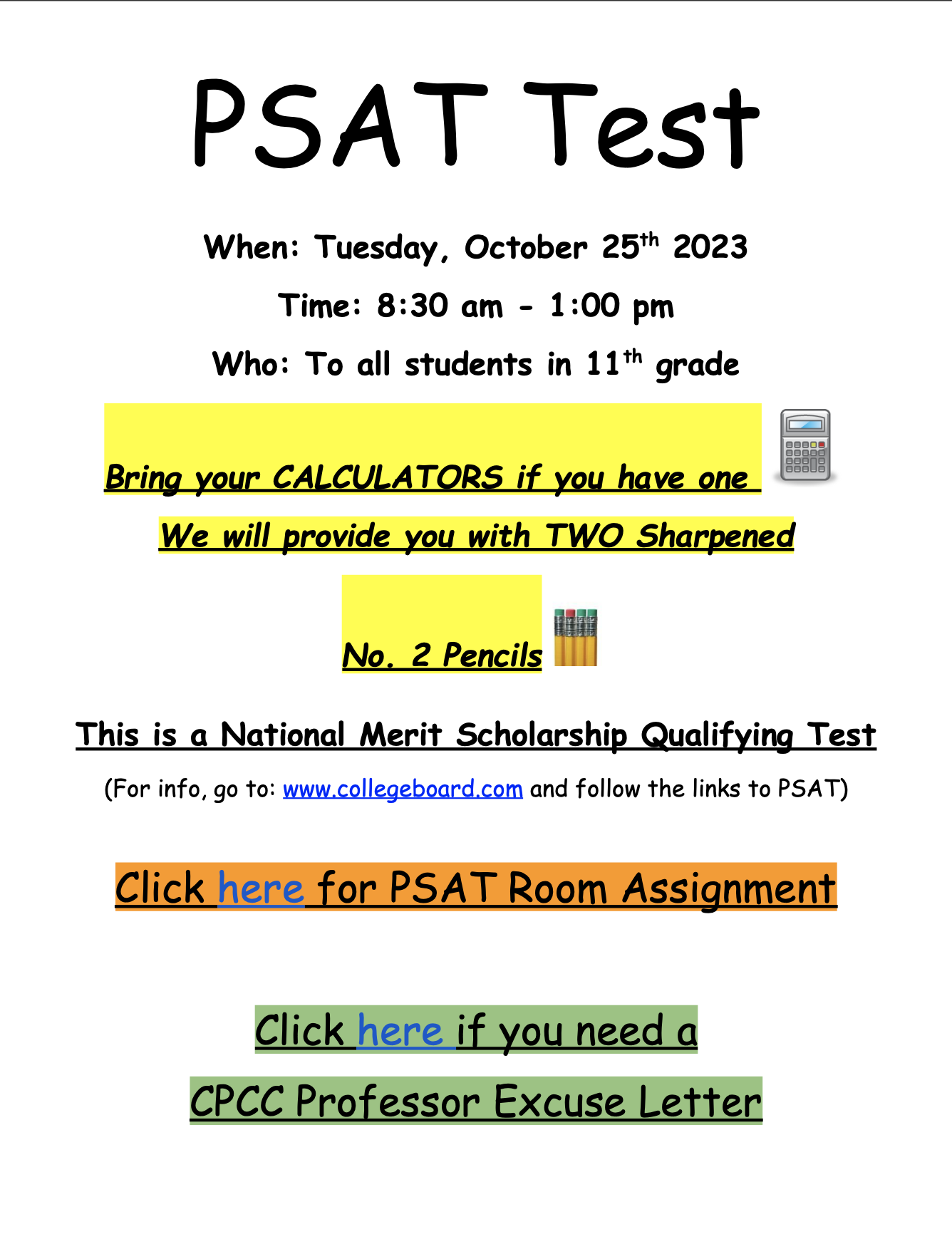  PSAT FOR CMS JUNIORS